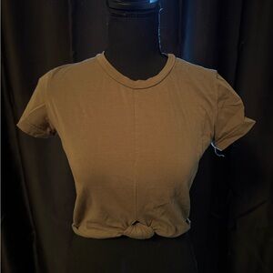 Olive green cropped t shirt
